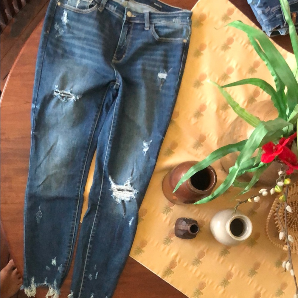 Judy Blue Skinny Distressed Blue Jeans
